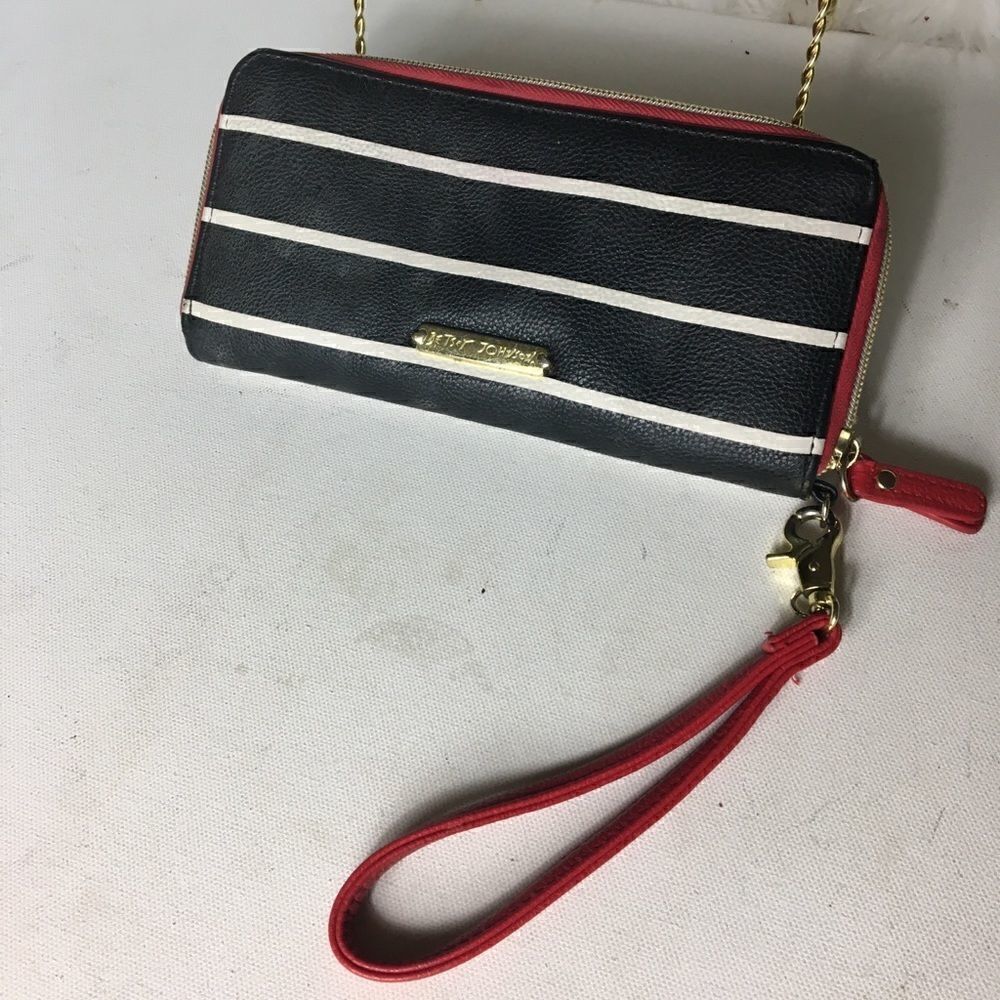 Betsey Johnson 3 zipper parts wristlet bag